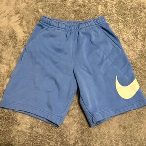 Nike Big Swoosh Logo Fleece Shorts Blue Men's Size‎ S Athletic Sportswear